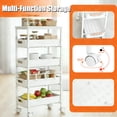 thumbnail image 2 of golytefs 4 Tier Metal Organization Trolley with Pull-out Baskets And Wheels Slim Storage Rolling Cart for Home Office Kitchen Bathroom Laundry (White), 2 of 8