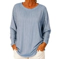 thumbnail image 2 of Striped Shirt Women 2026 Spring Fall Casual Long Sleeve Crewneck Loose Color Block Shirts, 2 of 3