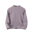 thumbnail image 4 of YOUYEDIAN Boys Turtleneck Long Sleeve Shirts Kids Fleece Mock Neck Base Layer Top Casual Soft Comfy Versatile Sweater Sweatshirt (Light Purple, 9-10 Years), 4 of 5