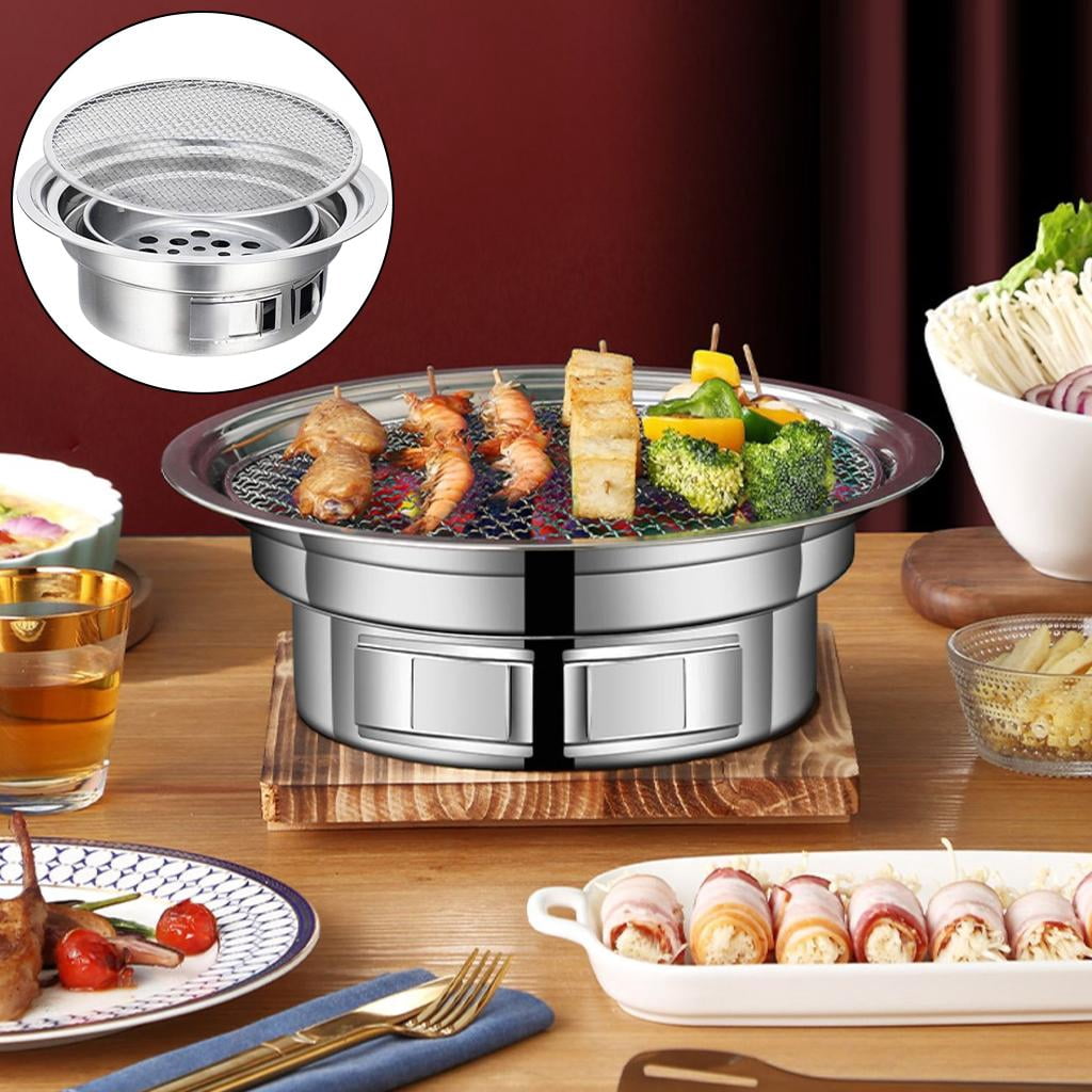 Fiocias Korean Barbecue Grill Barbecue Stove Charcoal Grill for Indoors/Outdoors Korean Without Plate Rack