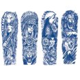 thumbnail image 1 of Etiqueta Engomada Del Tatuaje Brazo Arte Corporal 4 Uds Jesús Manga Completa Pegatinas Calavera Tatuajes Semipermanentes, 1 of 9