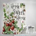 thumbnail image 5 of Shower Curtains for Bathroom-72"x78",Rustic Farmhouse Strawberry Flower Waterproof Bath Curtain Grommet Shower Curtain Set with Hooks,Summer Pastoral Fruit Floral Washable Bath Accessories, 5 of 7