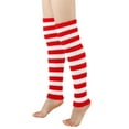 thumbnail image 2 of MESSUEN Leg Warmers Striped Leg Warmers Knitted Leg Warmers for Women Men Socks Men Cotton Leg Warmers Warm Leg Warmers Watermelon Red One Size, 2 of 4