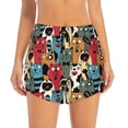thumbnail image 4 of Lsque Different Cats 1 Printed Women's Running Shorts with Liner Pockets,Elastic Quick Dry Workout Athletic Gym Yoga Shorts,Womens High Waist Shorts-Large, 4 of 9