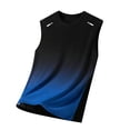 thumbnail image 3 of Men's Summer Sleeveless Waistcoat Top Vest Round Neck Breathable Sports Gradient Color Block Casual Daily Gym Workout Fitness Training Streetwear Outfits | AESTIVO,Blue L, 3 of 9
