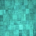 thumbnail image 1 of Ahgly Company Machine Washable Indoor Square Patchwork Turquoise Blue Transitional Area Rugs, 4' Square, 1 of 4
