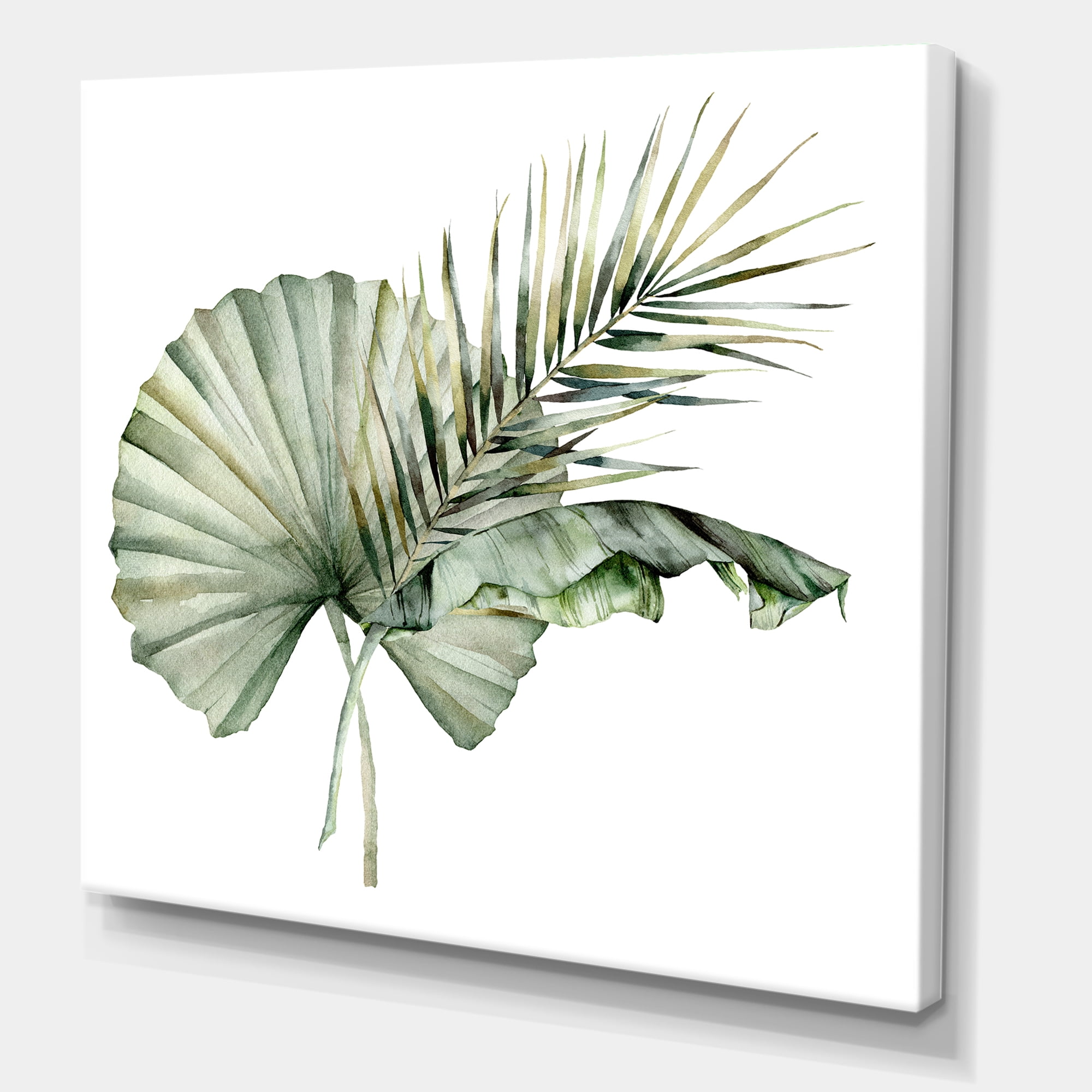 Designart ' Tropical Bouquet With Banana Coconut and Palm Leaves ' Traditional Canvas Wall Art Print