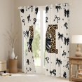 thumbnail image 3 of Feelyou Leopard Print M Blackout Curtains Set of 2 (52x84 Each), Bowknot Window Curtains, 3 of 6