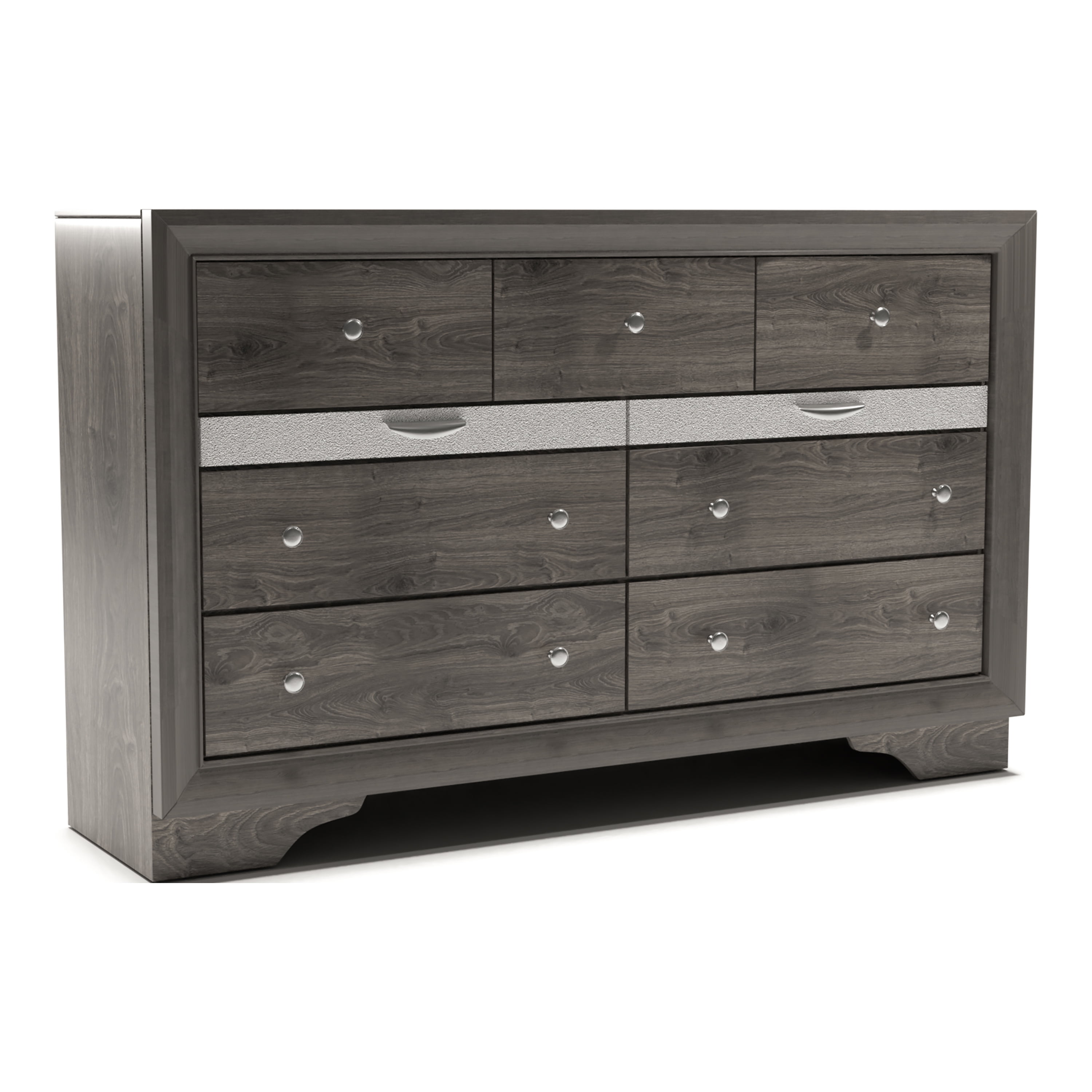 Furniture of America Lubbock Adult Modern 9-Drawer Dresser, Gray