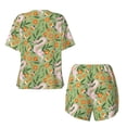thumbnail image 5 of Qekee Snake And Floral Women's Pajama Set Short Sleeve Sleepwear Summer Home Wear with Pockets Soft Short Sleeve Shirt - Snake And Floral, 5 of 9