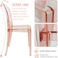 thumbnail image 6 of Fohfurniture Set of 4 Clear Ghost Chairs, Modern Transparent Accent Side Chairs, Clear Polycarbonate Dining Room Arm Chairs for Events, Weddings, Banquets, 6 of 17