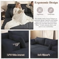 thumbnail image 4 of 71'' Oversized Double Chaise Lounges Indoor, Cloud Upholstered Boneless Couch Bed, Deep Seat, No Assembly Required, Modern Corduroy Sleeper Loveseat Chair for Living Room Bedroom Reading (Dark Grey), 4 of 8