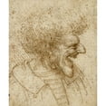 thumbnail image 3 of Da Vinci, Leonardo 12x14 Black Modern Framed Museum Art Print Titled - Caricature of a Man with Bushy Hair, 3 of 5