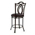 thumbnail image 4 of Bowery Hill 24" Metal & Faux Leather Counter Stool in Coffee Brown/Espresso, 4 of 6
