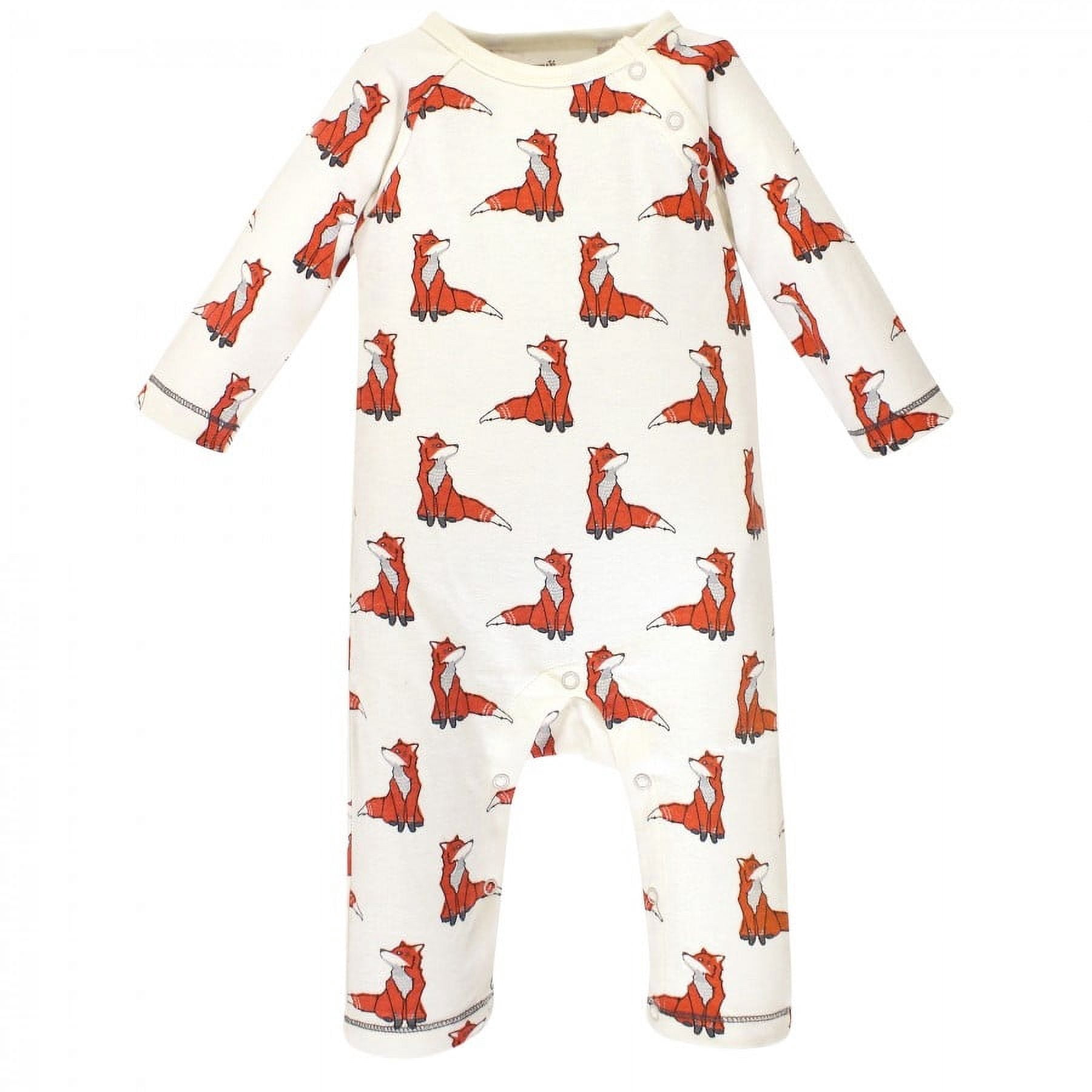 Touched by Nature Baby Boy Organic Cotton Coveralls 3pk, Boho Fox, 12-18 Months