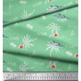 thumbnail image 3 of Soimoi Green polyester Crepe Fabric Palm Tree & Sunset Beach Fabric Prints By Yard 52 Inch Wide, 3 of 3