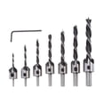 thumbnail image 1 of Avellano taladro bit woodworking twist coordinador carpintería perforación escariador apertura del reamerador kit de acero de alta velocidad bisel herramientas de mano 7pcs bits seitruly TO001442-01, 1 of 7