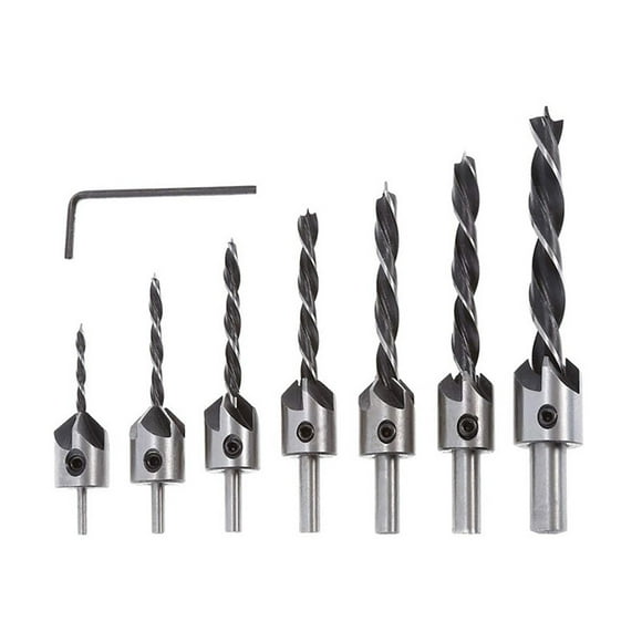 Avellano taladro bit woodworking twist coordinador carpintería perforación escariador apertura del reamerador kit de acero de alta velocidad bisel herramientas de mano 7pcs bits seitruly TO001442-01