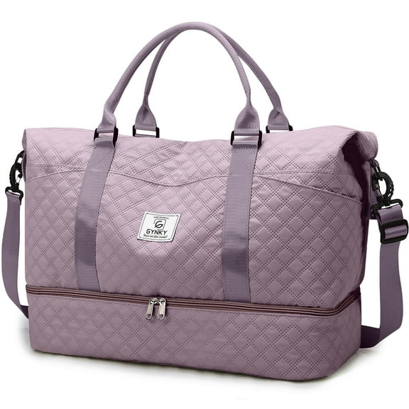 Gynky Travel Duffle Bag Weekender Bags for Women with Shoe Compartment Carry on Overnight Bag Gym Duffel Bag with Wet Pocket Hospital Bags for Labor and Delivery