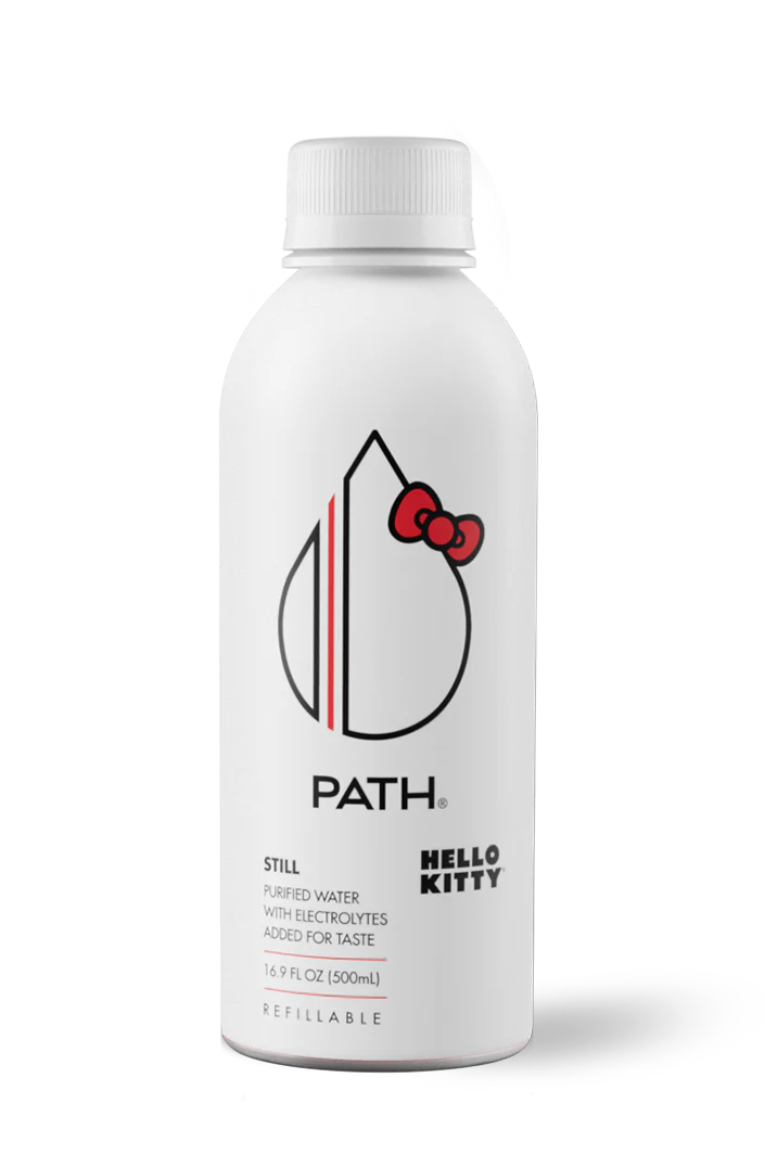 PATH Water Ultra-Purified Still Water, 16.9 fl oz, 12 pack Aluminum Bottles, Limited Edition Hello Kitty