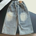 thumbnail image 3 of breaise Boy's Hole Straight Leg Jeans,Loose Denim Pants with Pockets,Vintage Wide Leg Loose Jeans, Elastic Waist Casual Pants, 3 of 4