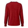 thumbnail image 6 of LEAVINGSUO Fall Tops for Women 2026 Casual Tops Loose Solid Long-Sleeve Button V-Neck Lace Blouse Sweater Red XL, 6 of 6