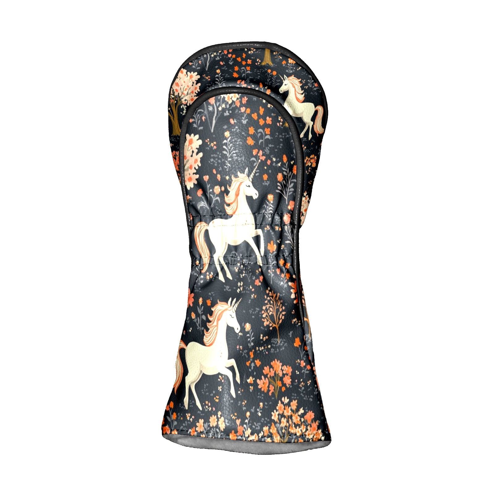 Golf Head Covers Cute Horse Pattern for Driver, Wood & Hybrid, Premium Waterproof PU Leather with Plush Lining, Animal Golf Gifts