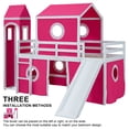 thumbnail image 4 of Aukfa Princess Low Loft Bed with Slide - Twin Size Castle Bed with Tent for Kids - Pink, 4 of 7