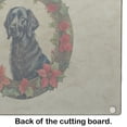thumbnail image 3 of Flat-Coated Retriever Christmas Flowers Glass Cutting Board 12 in x 15 in, 3 of 5