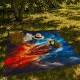 thumbnail image 7 of Fire Ice Football Clash Sofa Energetic Fantasy Style, Mystical Fantasy Scene, Warm Flannel Blanket for Living Room and Bedroom, Art Lovers Housewarming Gift, Fantasy Home Decor, 7 of 7