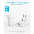 thumbnail image 2 of European Travel Plug Adapter USB C 15W,Anker International Power Plug with 2 AC Outlets, 2 USB C, and 1 USB A Port, Ideal for iPhone15, iPad Air, and More, Compact for Travel, Cruise (TUV Listed), 2 of 6