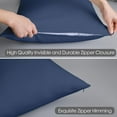 thumbnail image 4 of 100% Egyptian Cotton Pillow Protectors Set of 2, 600 Thread Count Standard Size Bed Pillow Cases with Zipper, Sateen Weave Cooling Pillow Cases Quiet and Breathable (2PCS, Standard, Navy Blue), 4 of 7