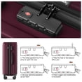 thumbnail image 2 of 28-Inch Hard Shell Suitcase, ABS Luggage with Double Spinner Wheels, Built-in TSA Code Lock and 3 Step Adjustable Handle, Carry On Large Suitcase for Women Men Weekender, WINE RED, 2 of 8