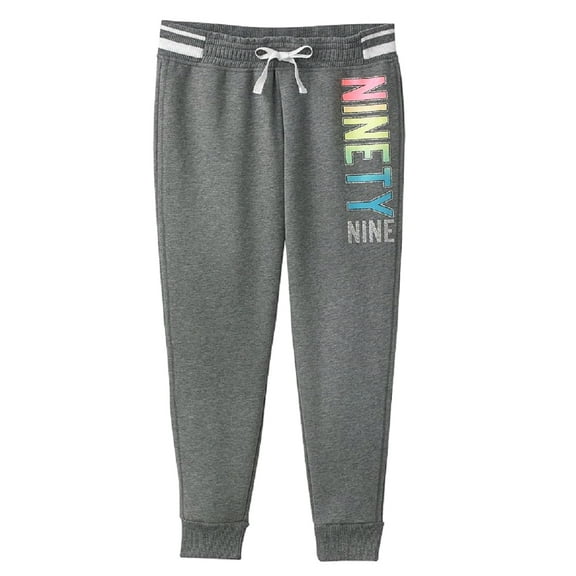 SO Big Girl's Ninety-Nine Gray Elastic Waistband Fleece Joggers (Size 12)