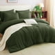 thumbnail image 3 of CozyLux Juego de edredón de tamaño completo, color verde oliva, 7 piezas, cama en una bolsa, juego de edredón completo con sábanas, juego de cama con edredón alternativo, sábanas bajeras, fundas de al, 3 of 9