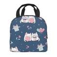 thumbnail image 3 of ZNDUO Reusable Lunch Bag, Insulated Lunch Bag for Women Men - Kawaii Pastel Cats Tote Lunch Bag, Picnic School Work Office, 3 of 9