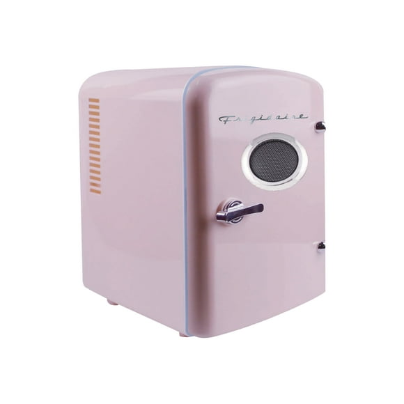 Frigidaire Retro EFMIS151 - Portable refrigerator - width: 7.2 in - depth: 10 in - height: 11 in - 0.1 cu. ft - pink with built-in bluetooth speaker