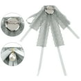 thumbnail image 3 of DARING DIVA Women's Ribbon Lace Bow Tie Pre-Tied Corsage Bow Tie Grey, 3 of 5
