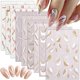 thumbnail image 1 of 10 Sheets French Tip Nail Art Stickers Gold Glitter Swirl Line Nail Decals 3D Self-Adhesive Abstract Wave Design Nail Stickers Acrylic Nail Art Suppli, 1 of 4