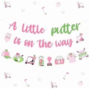 Golf Baby Shower Decorations for Girls A Little Putter Is On the Way Banner Garland Pink Golf Let's Par-tee Party Supplies for Sports Baby Shower Gender Reveal Decor