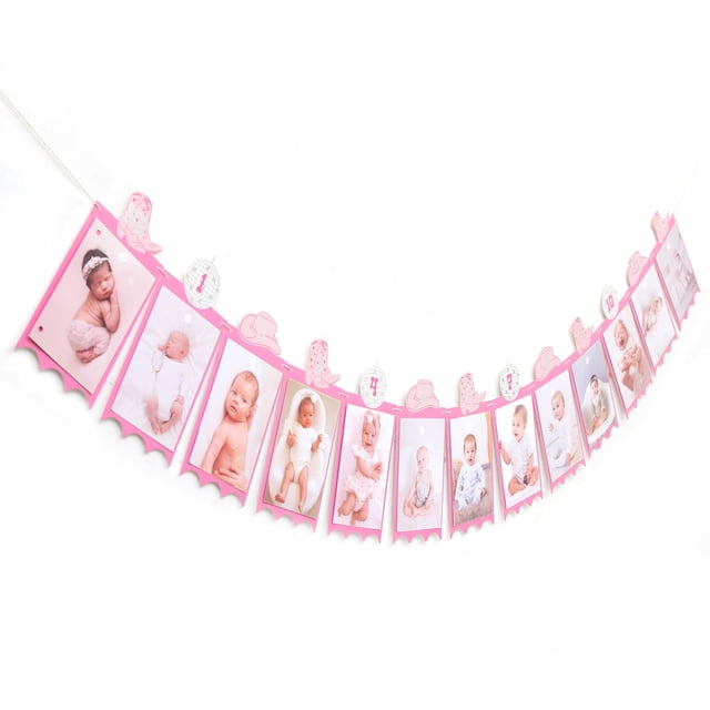 Banner Fotográfico BEADED Vaquera para Fiesta de 1er Cumpleaños