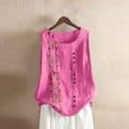 thumbnail image 2 of Admvng Womens Tank Tops Loose Fit Plus Size Embroidered Button Sleeveless Cotton and Linen Top S-5XL, 2 of 3