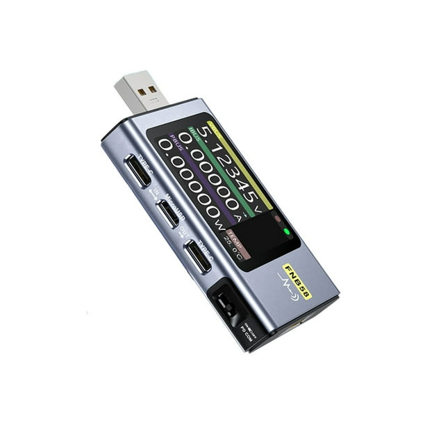 Seitruly Probador de de teléfono móvil USB Universal fuente de alimentación voltímetro portátil amperímetro Detector herramienta de Electrónica Azul Tipo 1