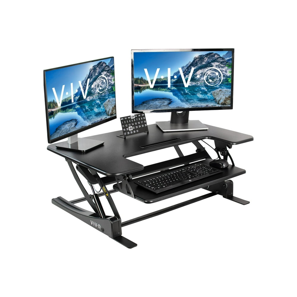 VIVO DESKV000V Standing desk converter black
