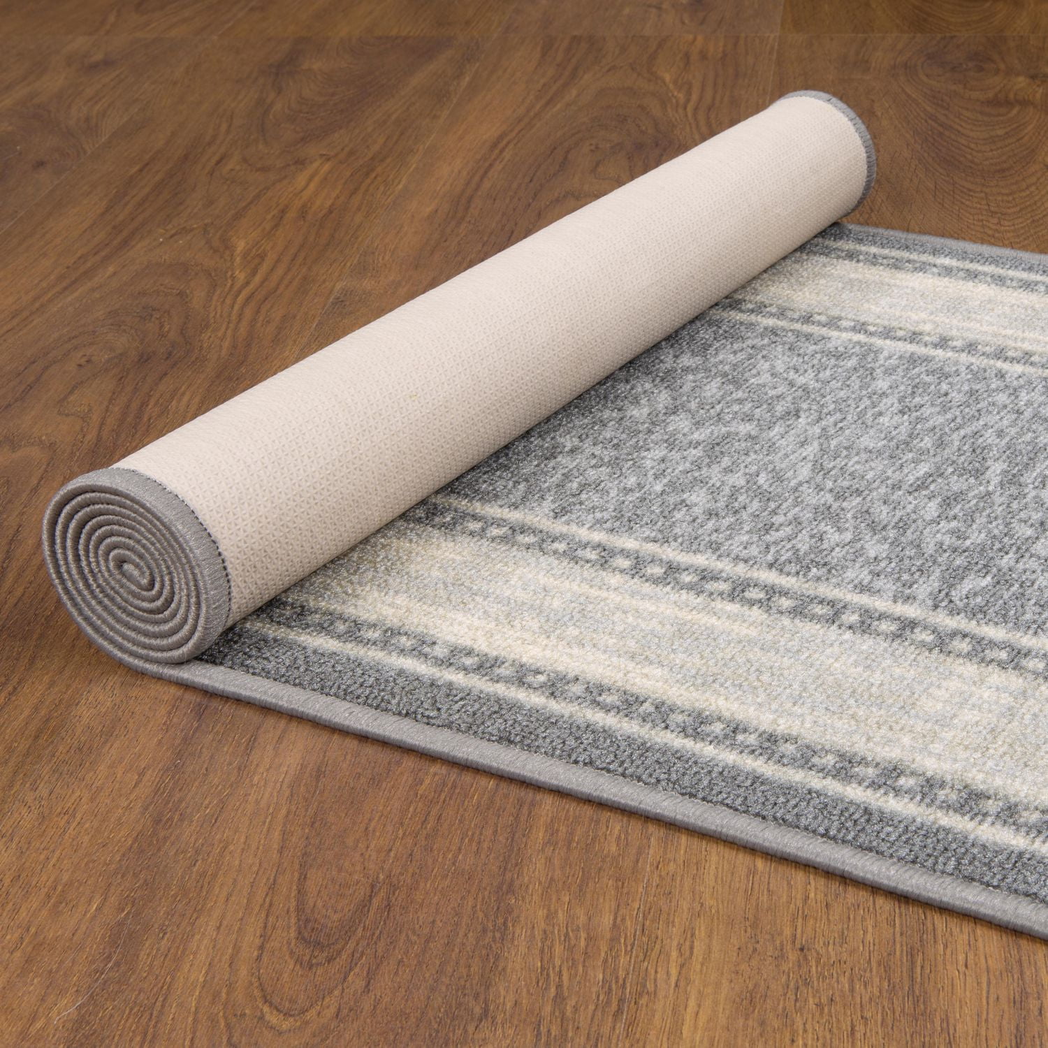 Tapis contemporain conception bordée à motif et à sous-couche en caoutchouc de la collection Ottohome