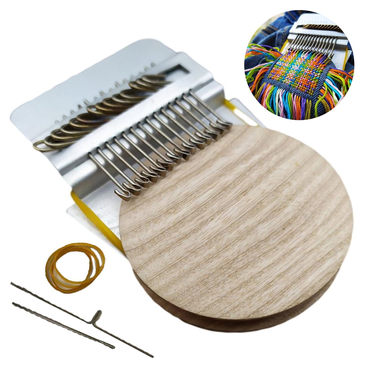 Aoulg Small Loom Speedweve Type Weave Tool Multi-Craft Braiding Patching Machine Wooden Fun DIY Hand-Held Miniature Loom 