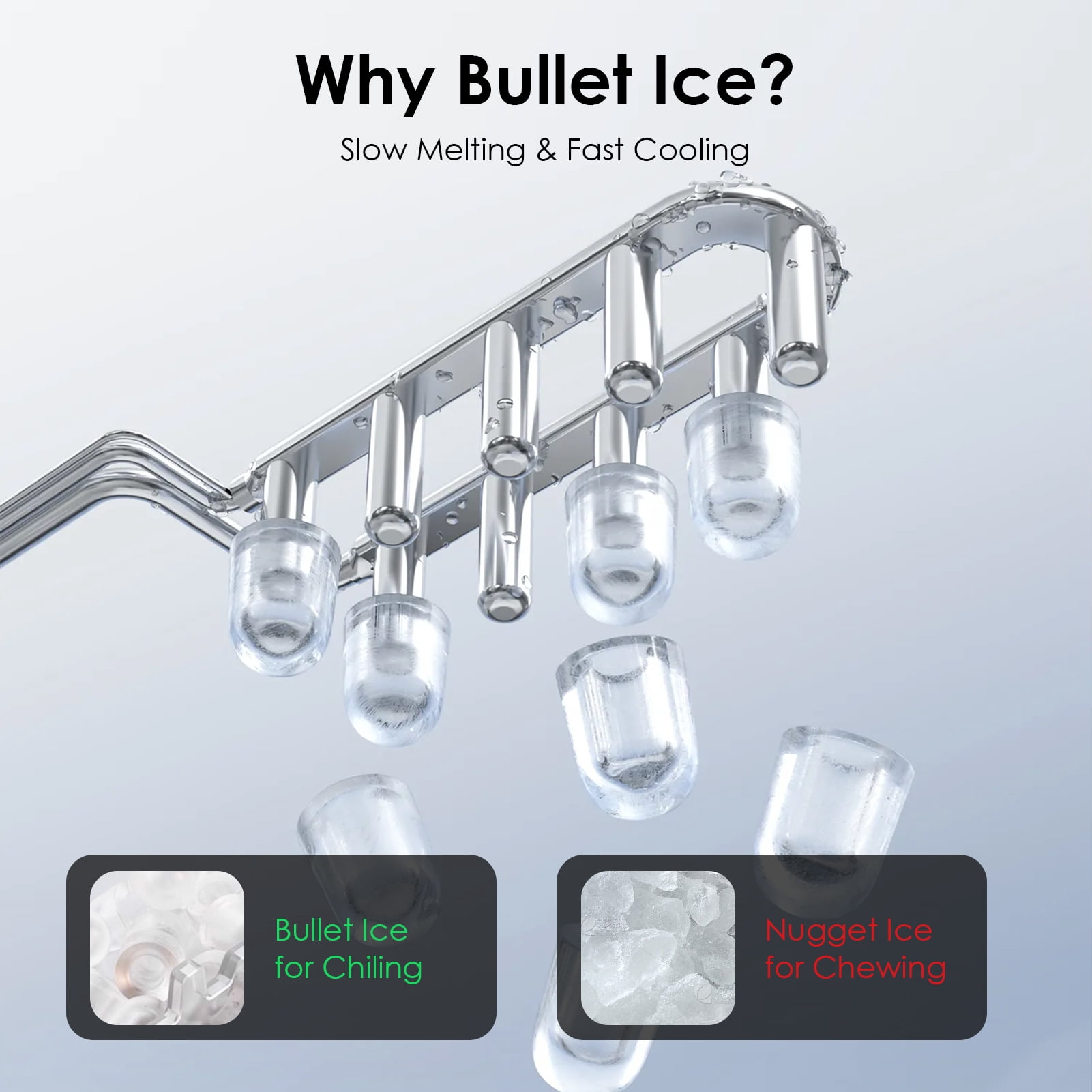 Countertop Ice Maker Machine, 26lbs in 24 Hours, 9 Bullet Ice Cubes in 6 Mins, Portable Compact with Self-Cleaning, Ice Basket and Scoop Included for Home/Kitchen/Camping/RV, Black