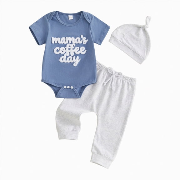 CAUYDY Baby Boy Photoshoot Outfits Newborn Boys Short Sleeve Romper Set Preemie Fall Winter Clothes Infant Bodysuit 0 3 6 9 Months 1T 2T Sizes 6-12 Months,Navy