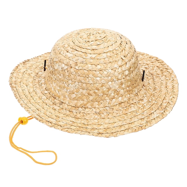 Sombrero de paja para niños, sombrero de playa con protección solar para niñas y niños, disfraz de granjero, sombrero tejido de ala ancha para verano y exteriores.