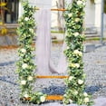 thumbnail image 3 of ODOMY 2 Colors 4 PCS Artificial Eucalyptus Garland Hanging Rattan Wedding Greenery Home Decor Table Centerpieces Party Decorations Hotel or Cafe Decor, 3 of 9